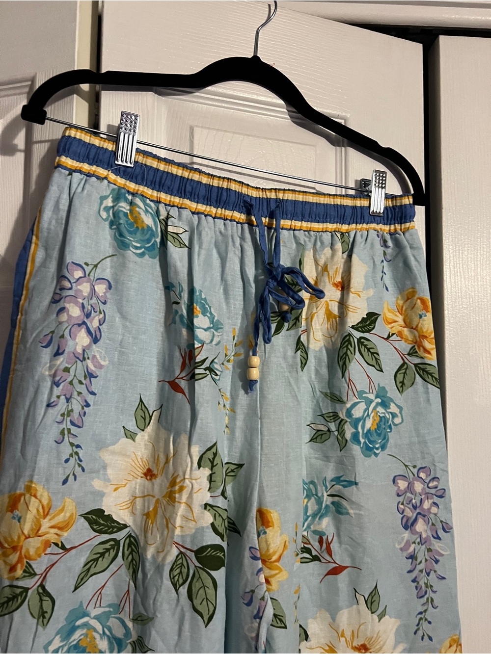 Joie Blue Floral Elastic-Waist Pants - Picture 5 of 8